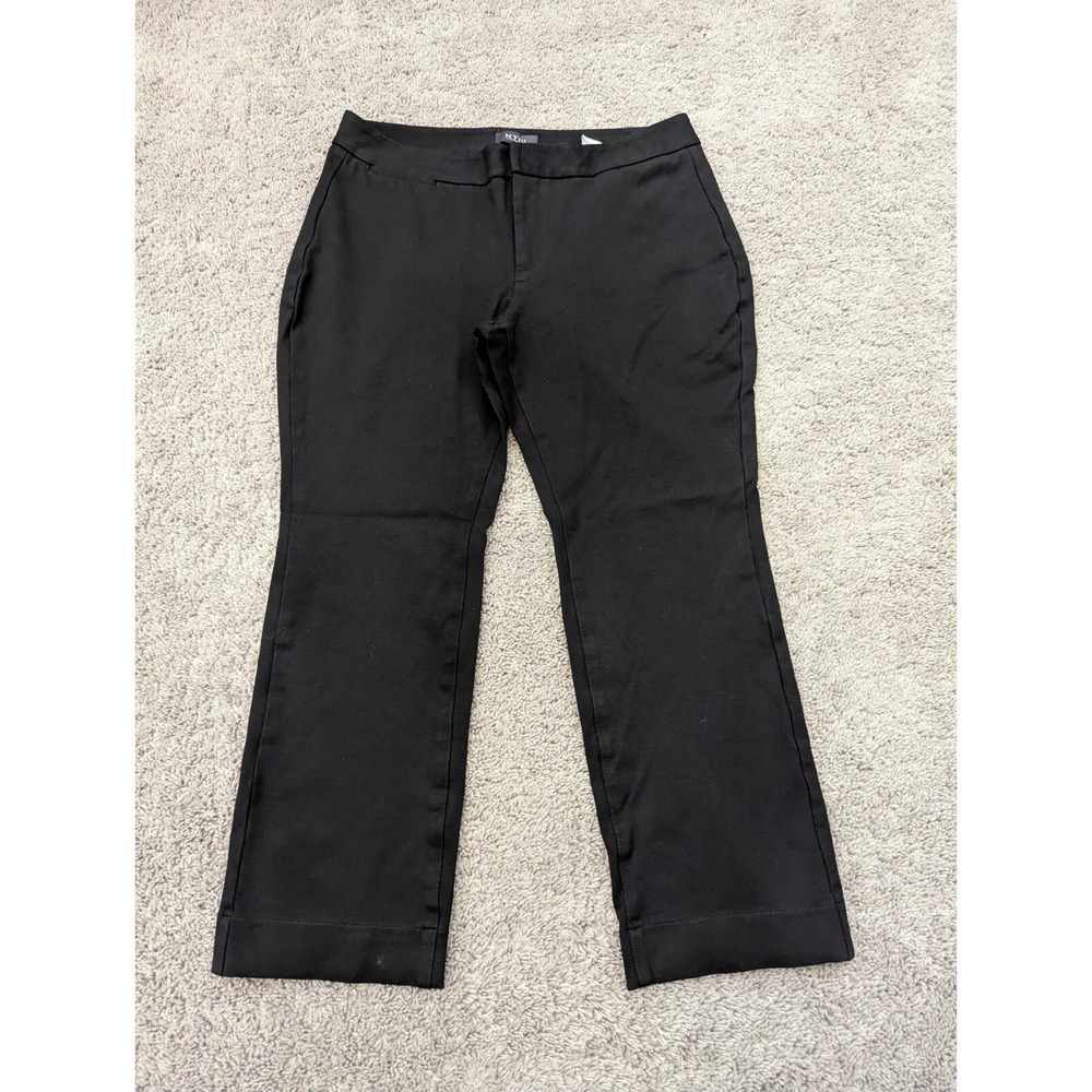 NYDJ‎ Cropped Pants Womens 12 Petite Black Straight Casual